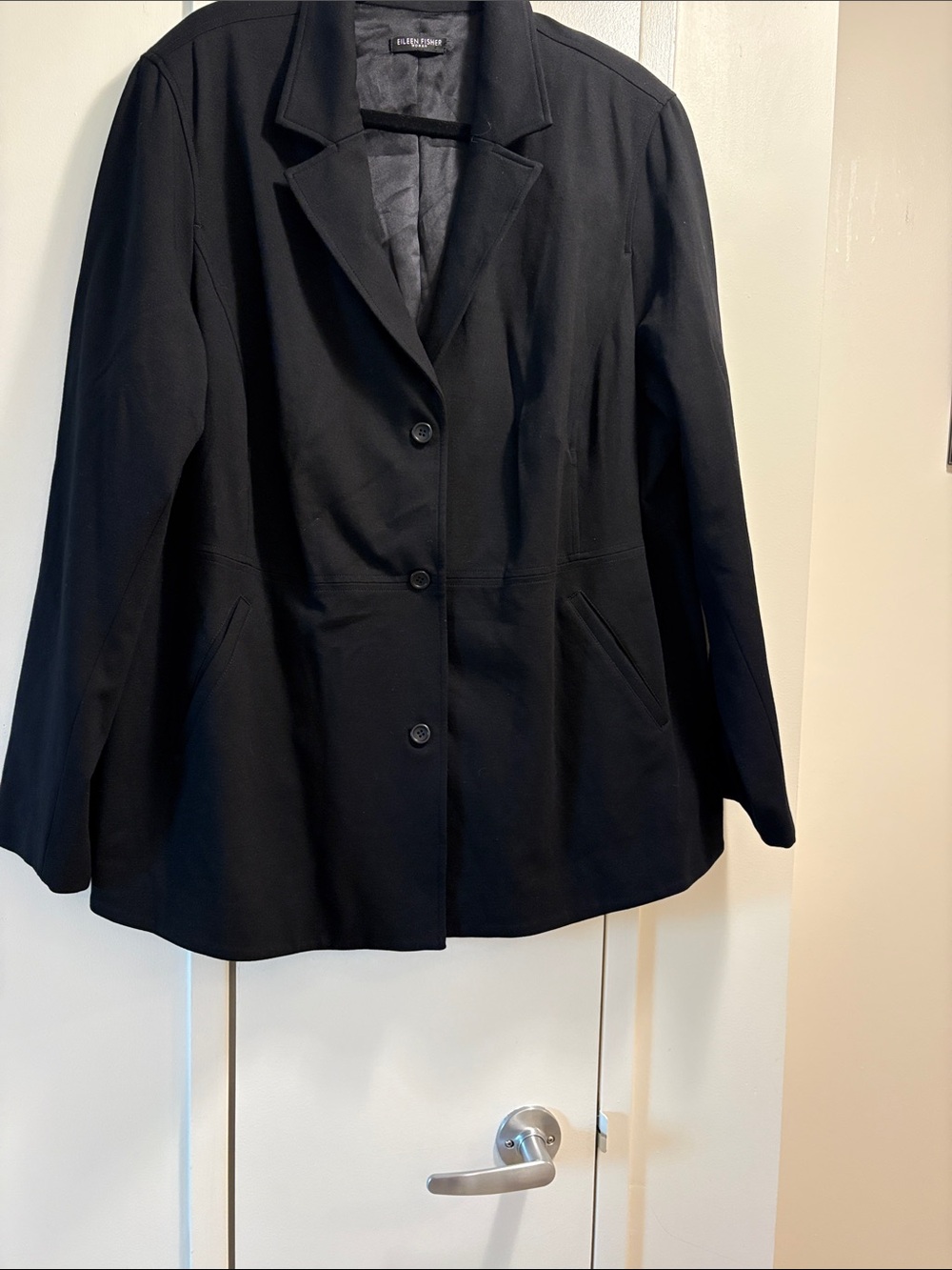 Eileen Fisher Black Three-Button Blazer